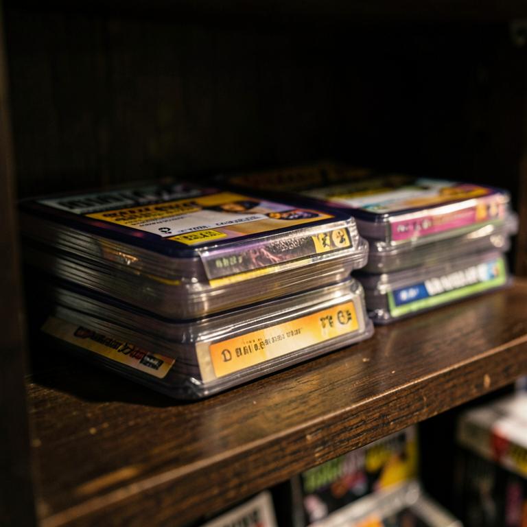 Sealed trading card packs on a shop shelf